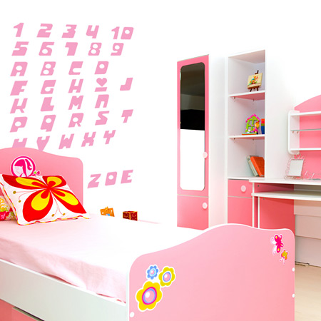 Stickers For Girls. Girls Numbers Wall Sticker